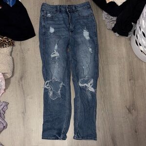Hollister Distressed Dark Blue Skinny Jeans